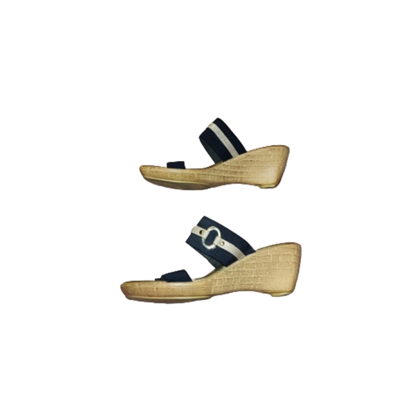 EEEE by Italian Shoemakers Slip On Wedge Sandals Size 8.5 - Picture 2 of 6